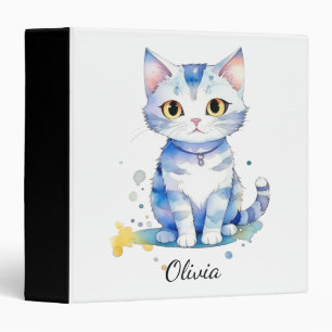 Classeur Cute watercolor cat (chaton) design