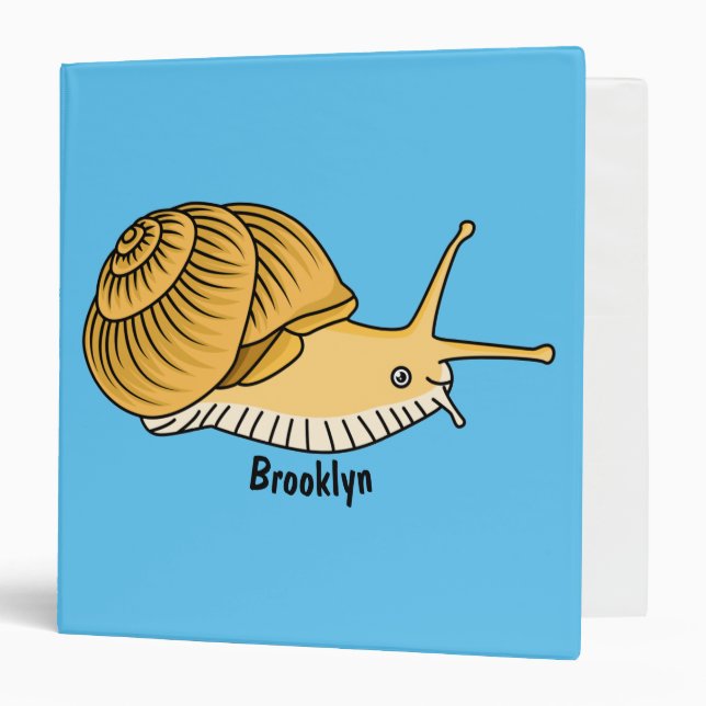 Classeur Cute yellow snail cartoon (Devant/Intérieur)