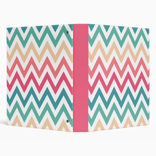 Classeur Cyan Peach Reds Motif Abstrait Chevron géométrique (Arrière-plan)