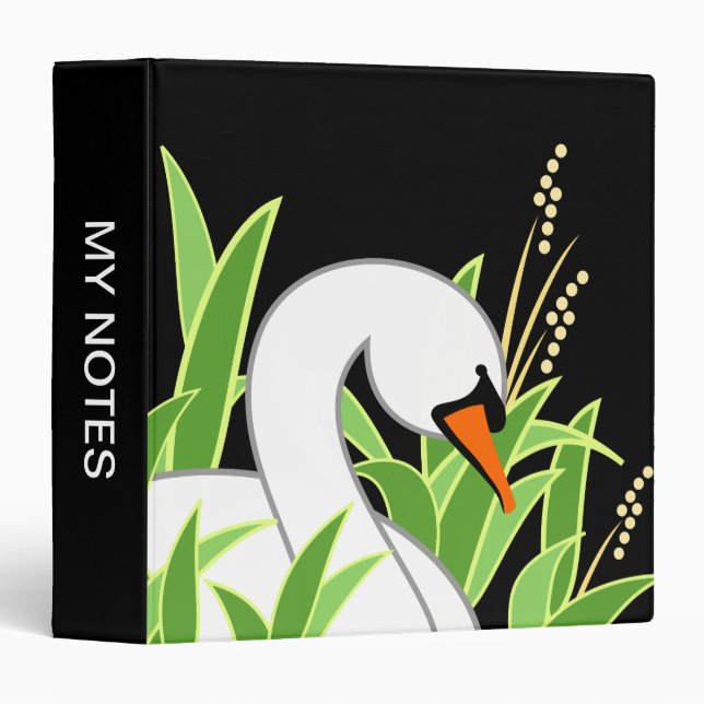 Classeur Cygne muet blanc (Devant/Côté)