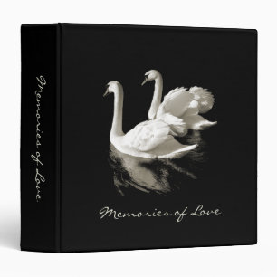 Classeur Cygnes noirs et blancs romantiques
