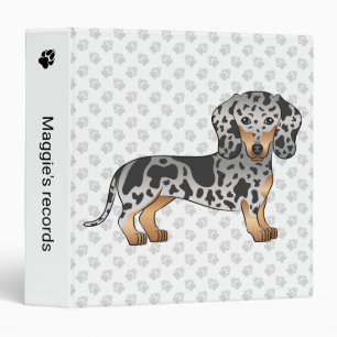 Classeur Dachshund à poil court panaché noir et feu & empre