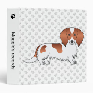 Classeur Dachshund à poil long pied rouge dessin animé chie