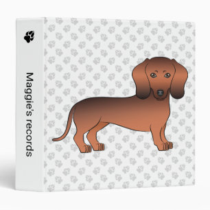 Classeur Dachshund de dessin animé à poil court rouge sablé