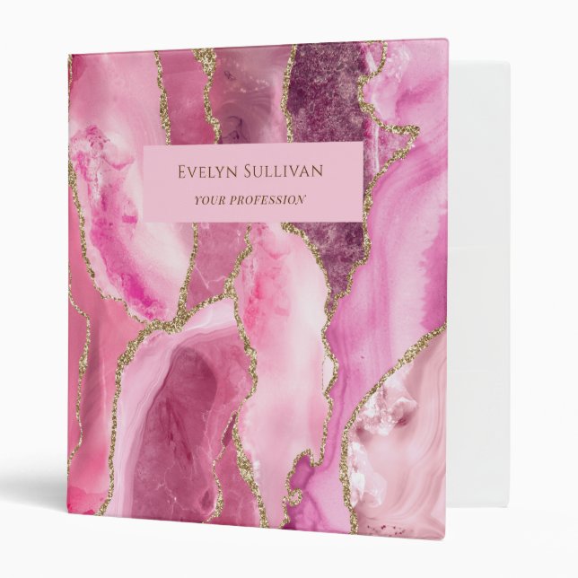 Classeur d'âge rose (Devant/intérieur)