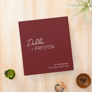 Classeur Dahlia Burgundy Contemporain Mariage moderne