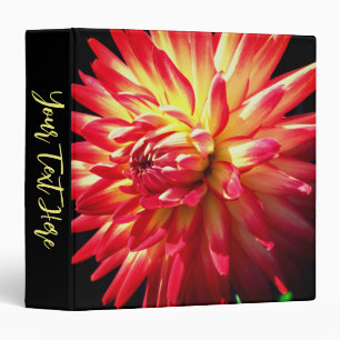 Classeur Dahlia Fleur Rouge Personnalisé