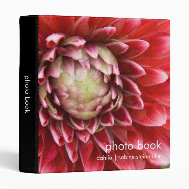 Classeur Dahlia rouge et blanc (Devant/Côté)