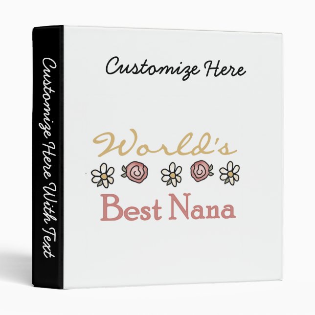 Classeur Daisées et Roses Best Nana Cadeaux (Devant/Côté)