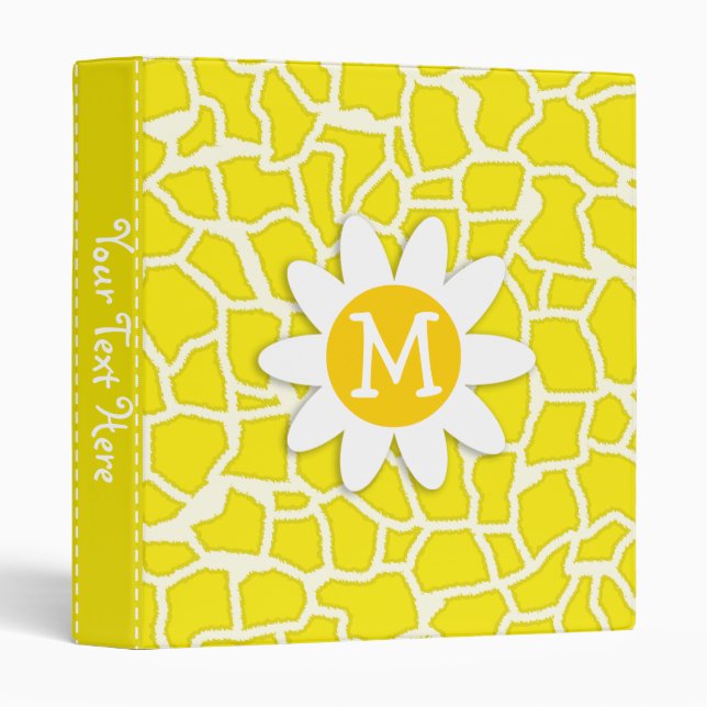Classeur Daisy ; Canary Yellow Giraffe Poster de animal (Devant/Côté)