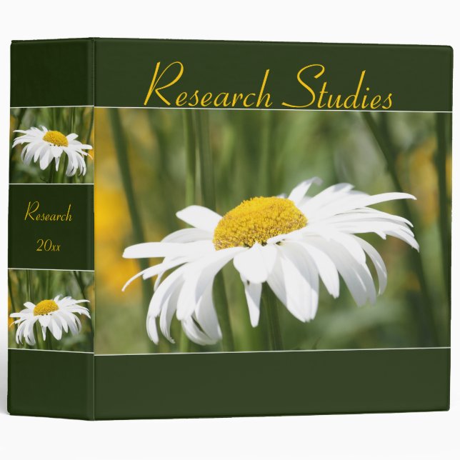 Classeur Daisy jardin fleuri design thématique (Devant/Côté)