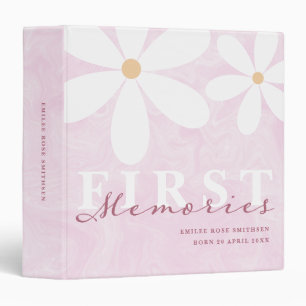 Classeur Daisy Thème Premiers souvenirs Baby Book Rose