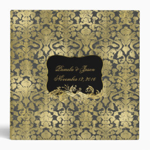 Classeur d'album à mariage damassé d'or