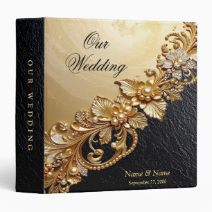 Classeur d'album avec embellissements floraux doré