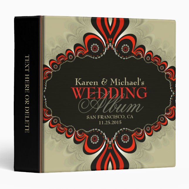 Classeur d'album de mariage de Bohême moderne (Devant/Côté)