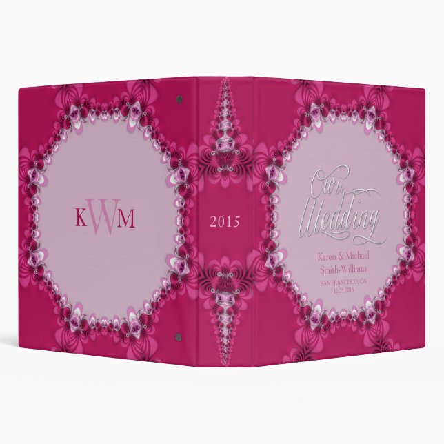 Classeur d'album de mariage rose en dentelle fract (Arrière-plan)