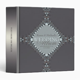 Classeur d'album de mariage satiné en argent bleu+