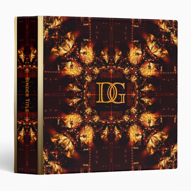 Classeur d'album de monogramme de lave de la Terre (Devant/Côté)