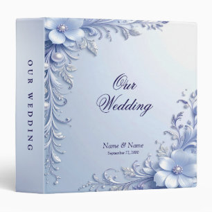 Classeur d'album Fleurs Ornées Bleues avec Perles