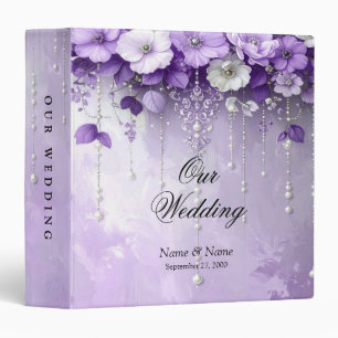 Classeur d'album Fleurs Violettes avec Perles Pend