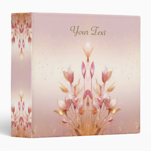 Classeur d'album floral aux feuilles dorées roses
