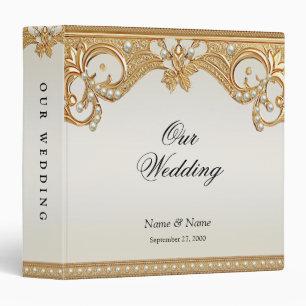 Classeur d'album Gold Ornate White Pearl