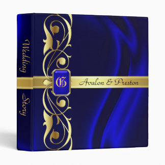 Classeur d'album Marquis Blue Silk Gold Scroll