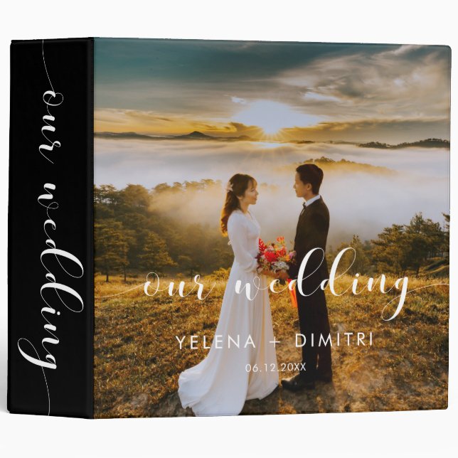 Classeur d'album photo de mariage chic et élégant (Devant/Côté)