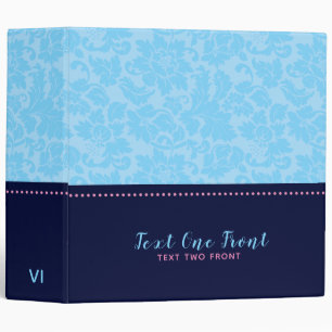Classeur Damas Floral Bleu