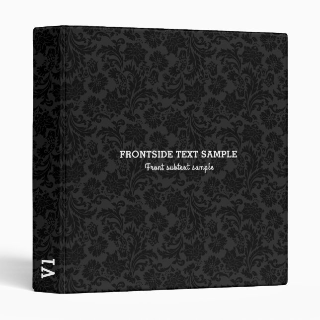 Classeur Damas noir et gris Conception monochromatique (Devant/Côté)