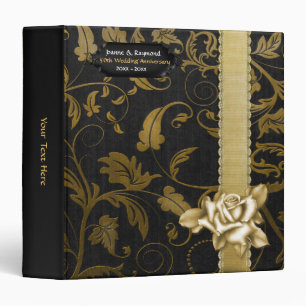 Classeur Damas noir et or 50e anniversaire de Mariage