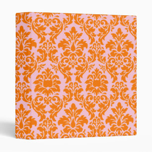 Classeur Damas orange et rose