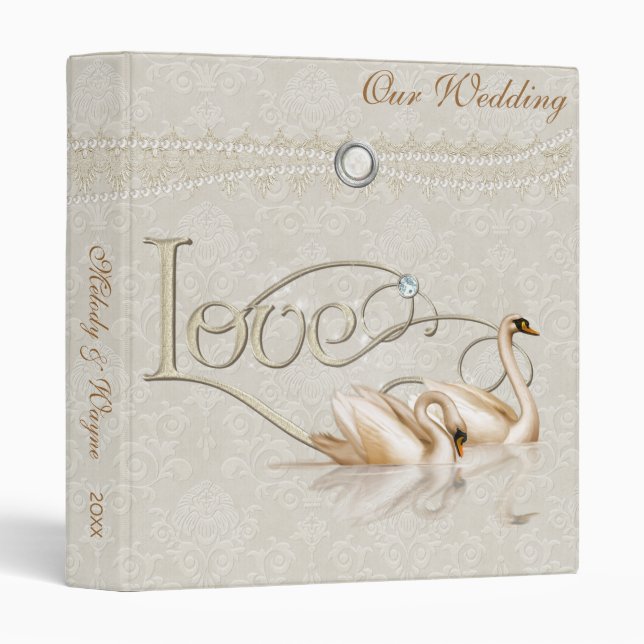 Classeur Damask Elegance Ivory (Devant/Côté)