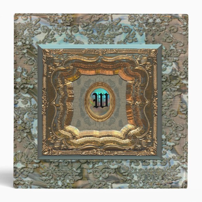 Classeur Damask Monica Victorian monogramme (Devant)