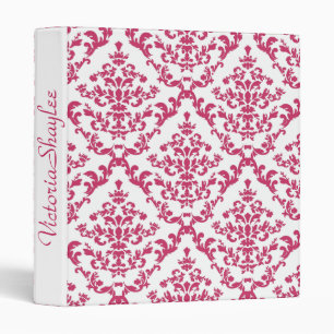 Classeur Damask rose #4 avec monogramme