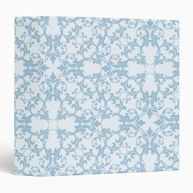 Classeur Damassé bleu-clair (Devant/Côté)