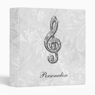 Classeur Damassé florale personnalisée de note de musique