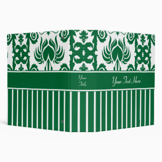 Classeur Damassé florale verte et blanche