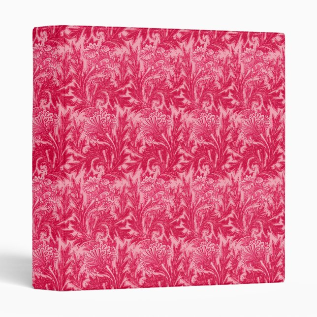 Classeur Damassé Jacobean de fleur, fuchsia et rose-clair (Devant/Côté)