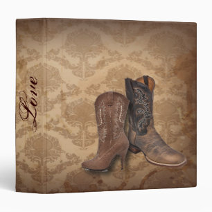 Classeur damassé rustique Western Cowboy mariage