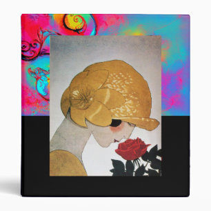 CLASSEUR DAME AVEC ROSE ROUGE