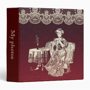 Classeur dame boit du thé