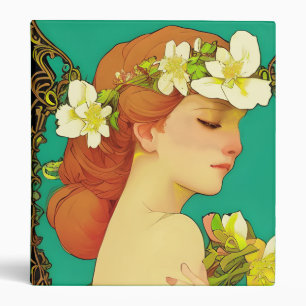 Classeur Dame celtique avec des fleurs dans ses cheveux