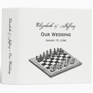 Classeur Damier et pièces de jeu d'échecs Art vintage
