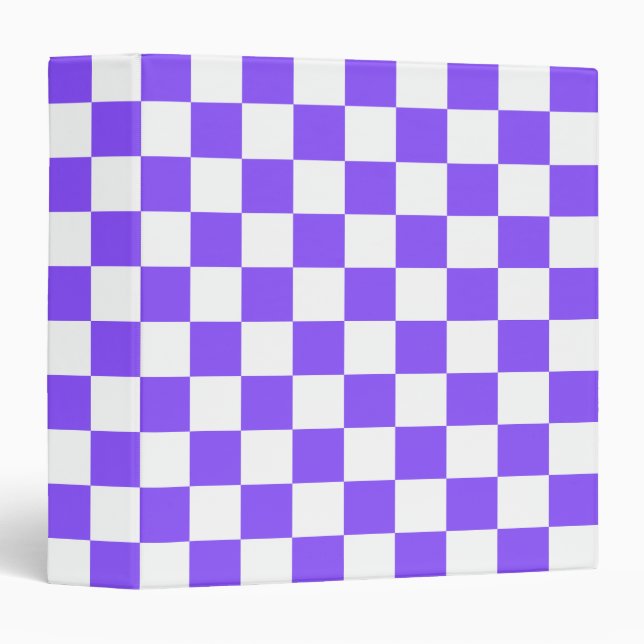 Classeur Damier violet classique  (Devant/Côté)