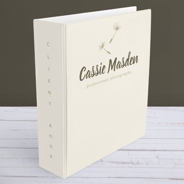 Classeur Dandelion Seed Rustic Botanical Business Client (Créateur téléchargé)