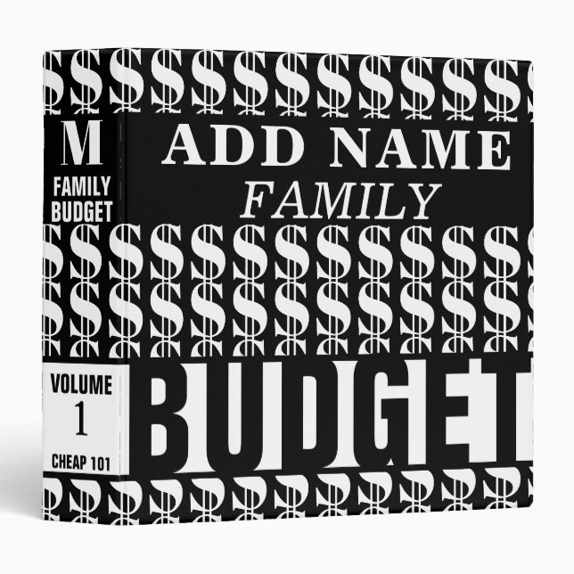 Classeur d'anneau personnalisé du budget de famill (Devant/Côté)