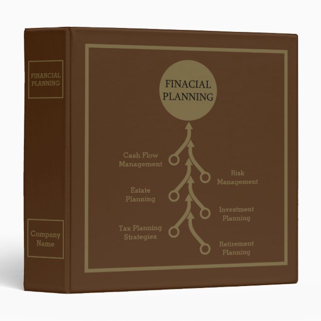 Classeur d'anneau personnalisé Financial Planning  (Devant/Côté)