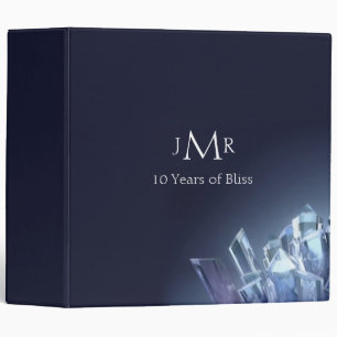 Classeur d'anniversaire de mariage de cristal bleu