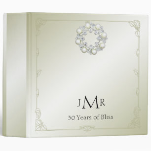 Classeur d'anniversaire de mariage de perle d'or